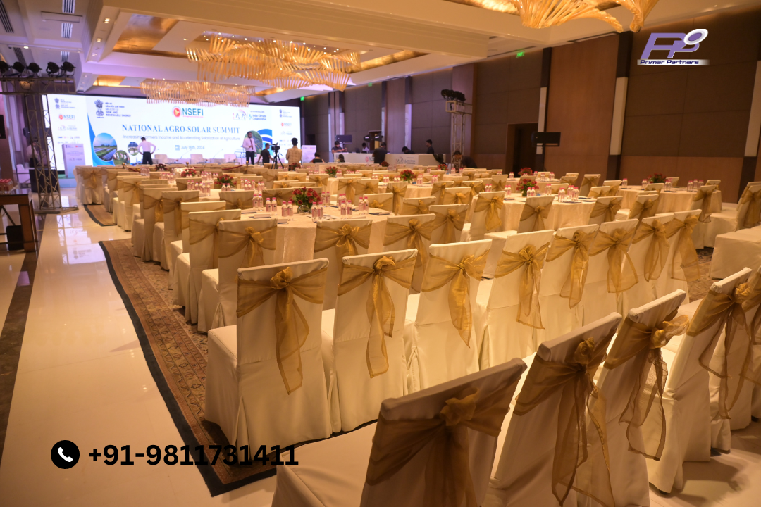 Grand Ballroom Seating and Stage Setup at The Oberoi New Delhi